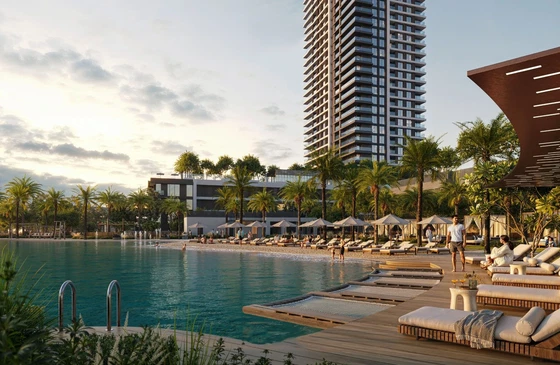Palace Residences Creek Blue exterior at Dubai Creek Harbour